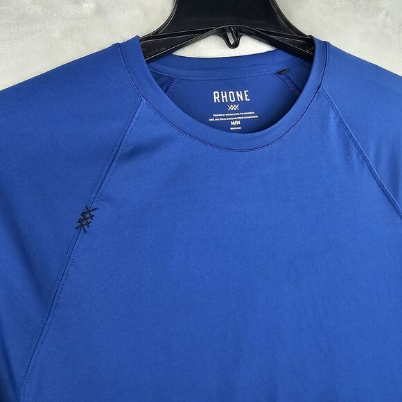 Rhone Mens Medium Blue Athletic Shirt Polyester Wicking Gym‎ Running - Picture 3 of 7